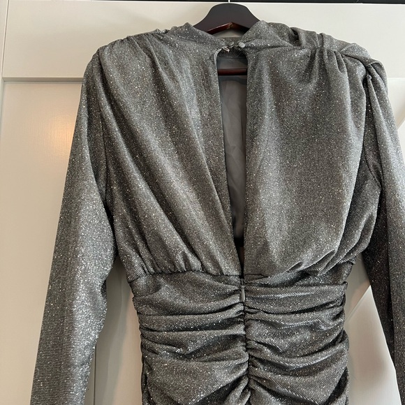 HOUSE OF CB silver holographic giorgiana dress - Picture 4 of 7